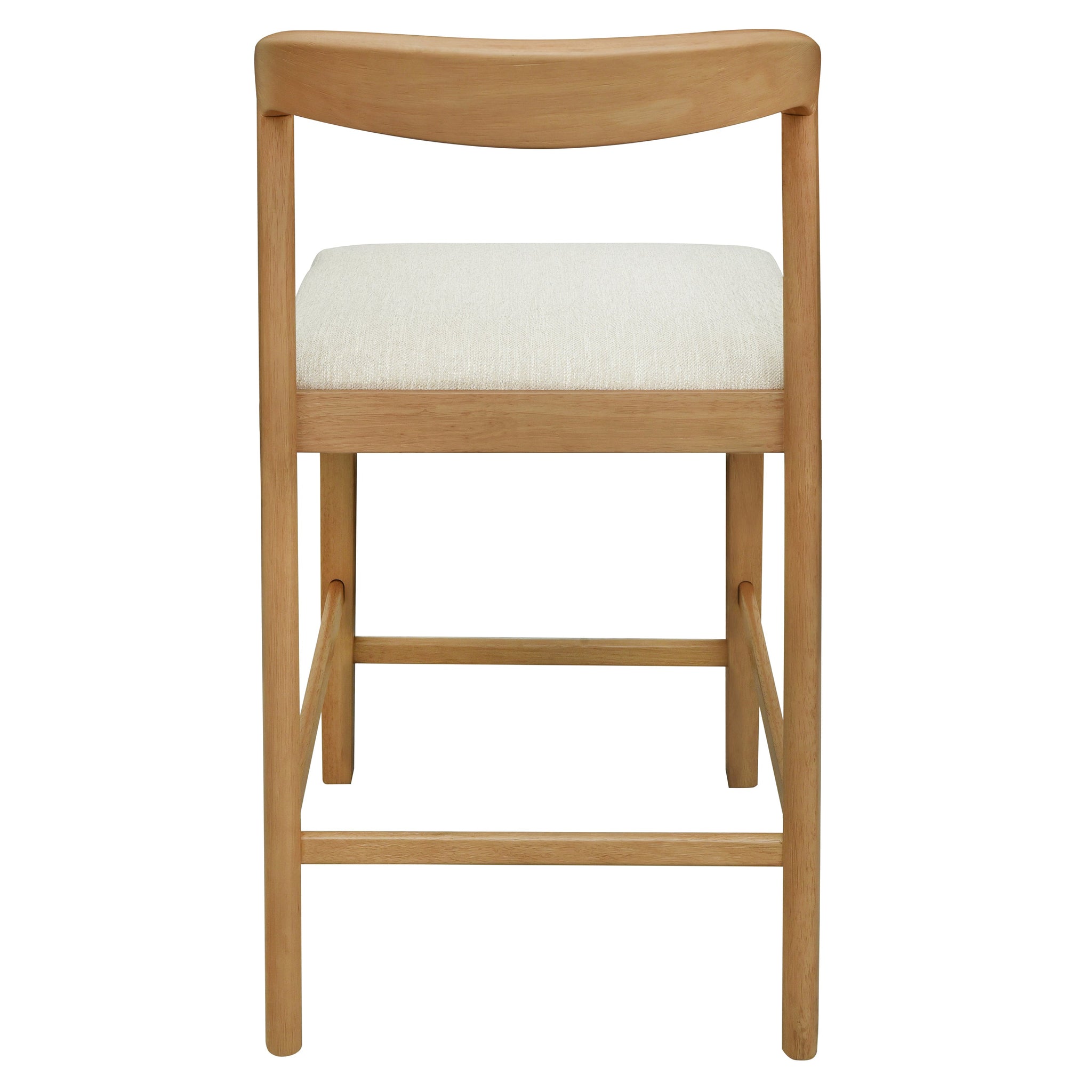 Solid Rubber Wood Counter Stools (Natural Oak + Beige) Set of 2 by HouseOfZazla