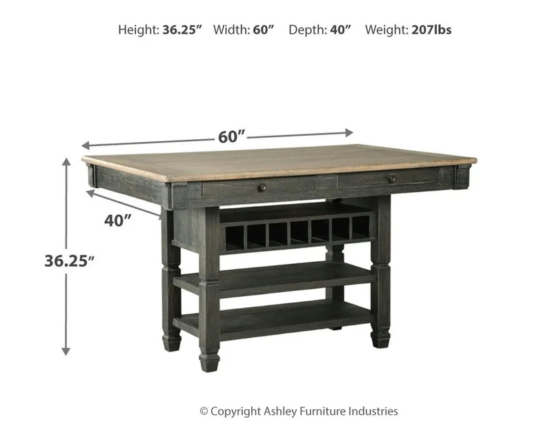 Tyler Creek - Rectangular Dining Room Counter Table - Black / Gray by Unique Piece Furniture