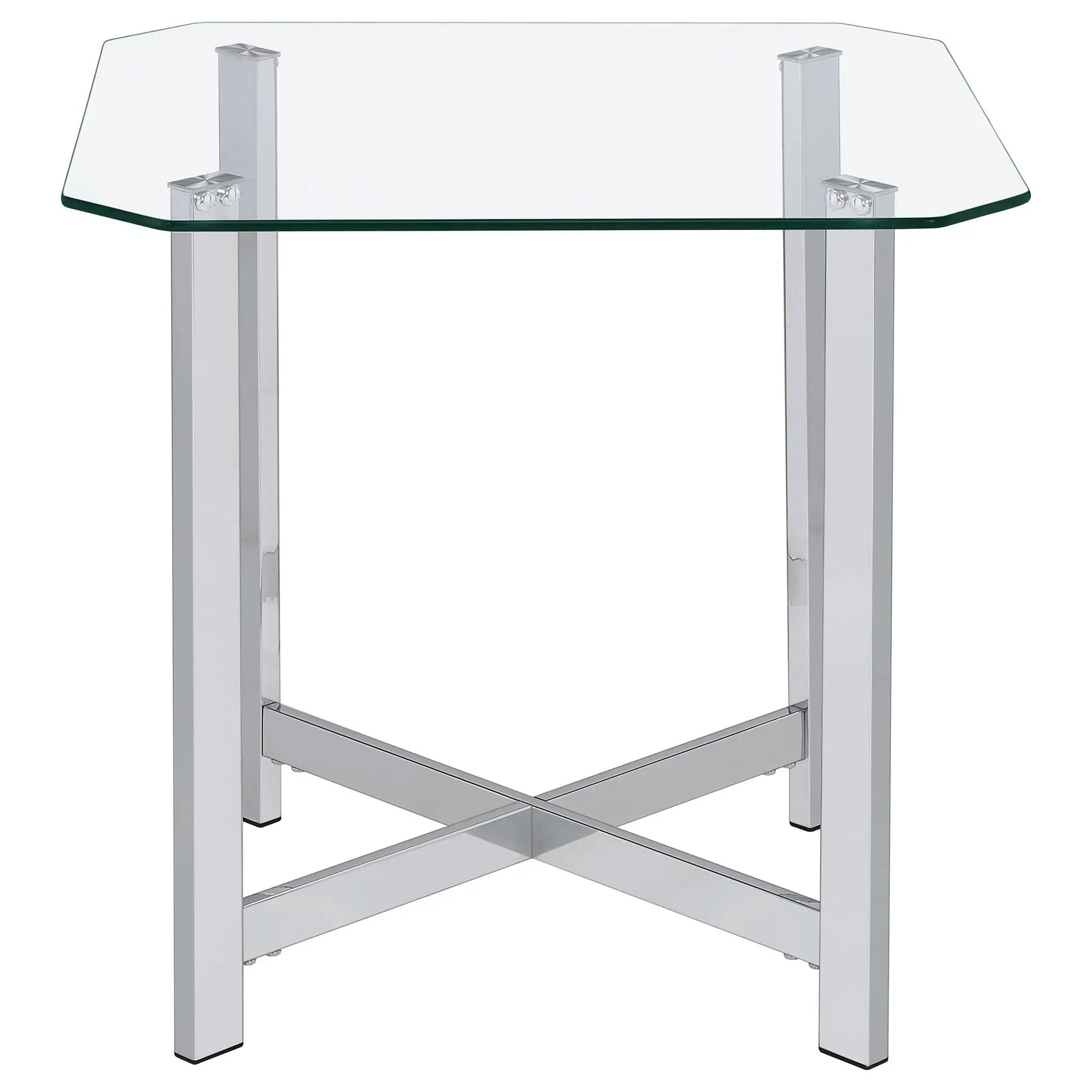 Cronin 3-piece Tempered Glass Top Coffee Table Set Chrome by Unique Piece Furniture