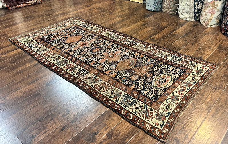Antique Persian Tribal Runner Rug 4.6 x 9.8, Kurdish Runner, Rug for Hallway or Kitchen, 1920s Carpet, Wool Handmade Rug by Jewel Rugs
