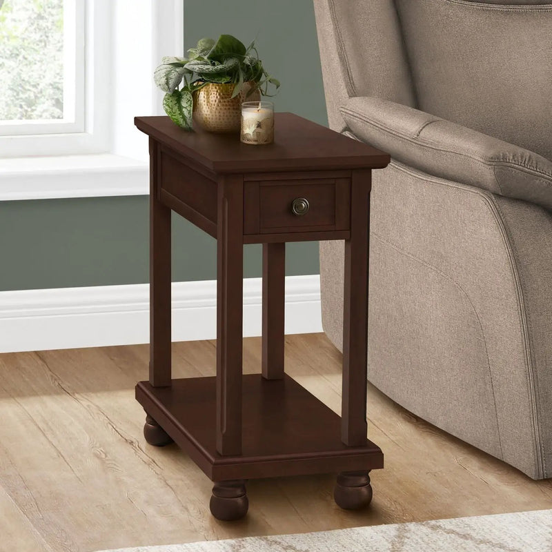 Accent End Table, Storage Drawer, Traditional - Espresso by Unique Piece Furniture