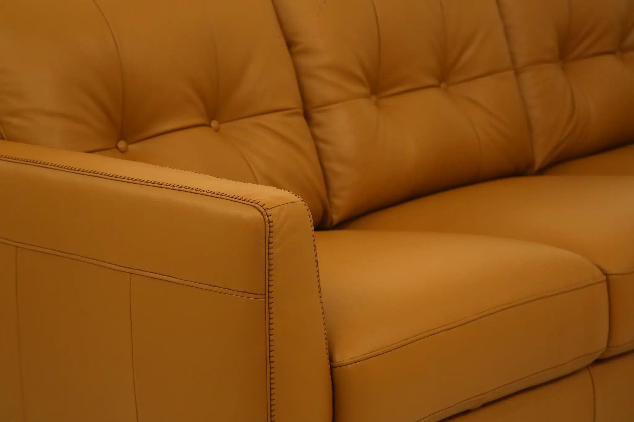 Radwan Camel Leather Sofa (Assembled) by HouseOfZazla