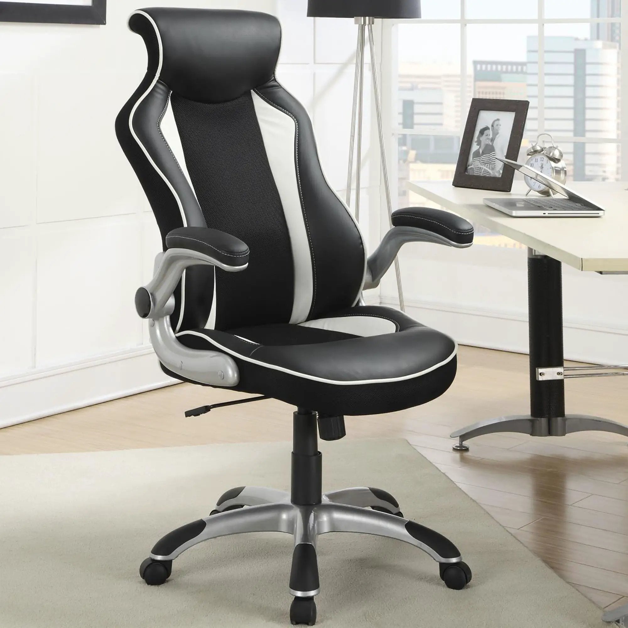 Adjustable Height Office Chair With Ergonomic Design And Swivel Mechanism - Black by HouseOfZazla