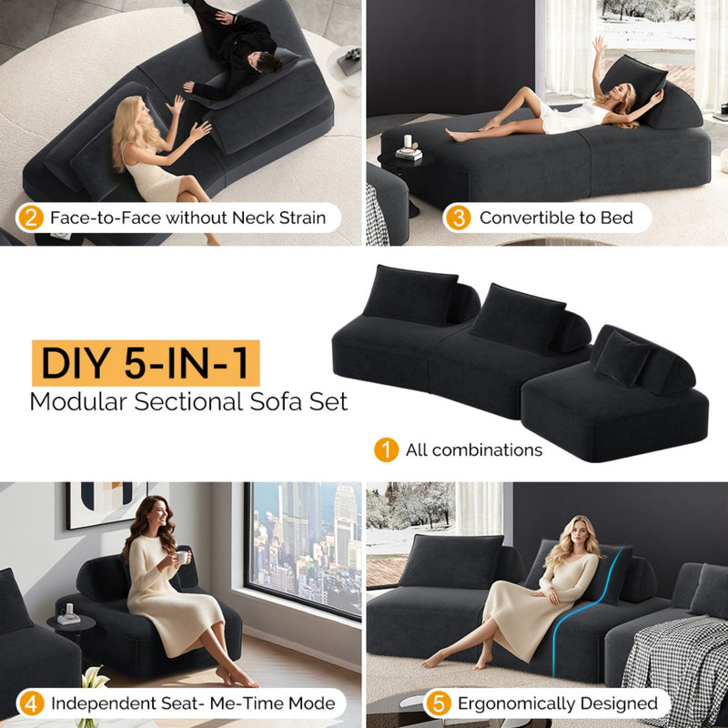 Modern Luxury Oversized Modular Sectional Sofa Set by HouseOfZazla