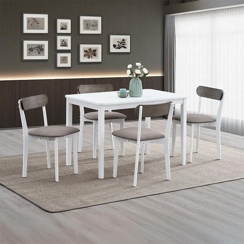 Fidelity - 5 Piece Dining Set - White & Gray by Unique Piece Furniture