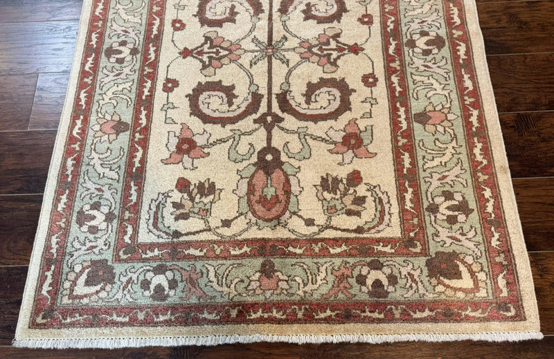 Indo Mahal Rug 4 x 5.6, Indian Handmade Wool Area Rug by Jewel Rugs