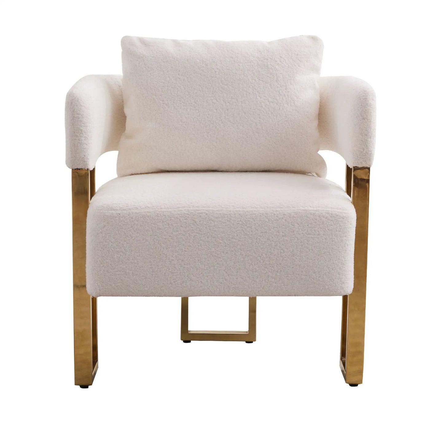 Modern Decorative Chair Teddy Fleece Upholstered And Metal Foot by Unique Piece Furniture