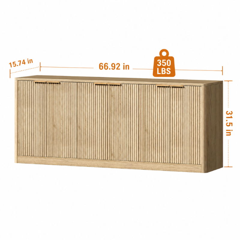 Natural Wood Sideboard Cabinet Farmhouse Buffet Cabinet by HouseOfZazla