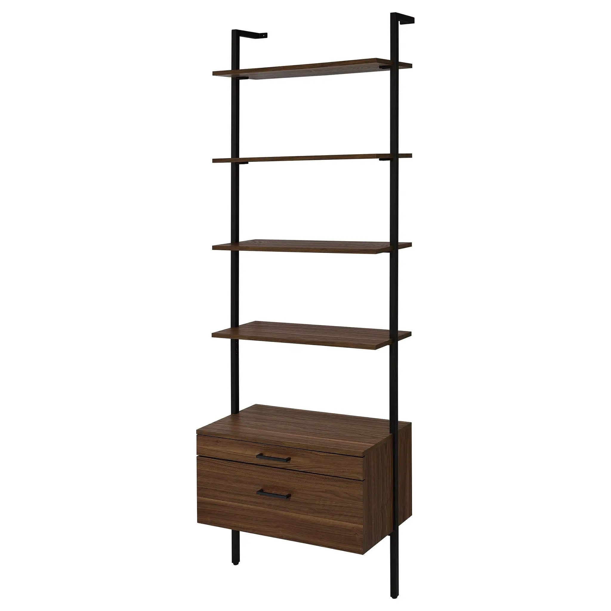 Owens 3-piece 96-inch Wall Mounted Bookshelf Set Walnut by Unique Piece Furniture