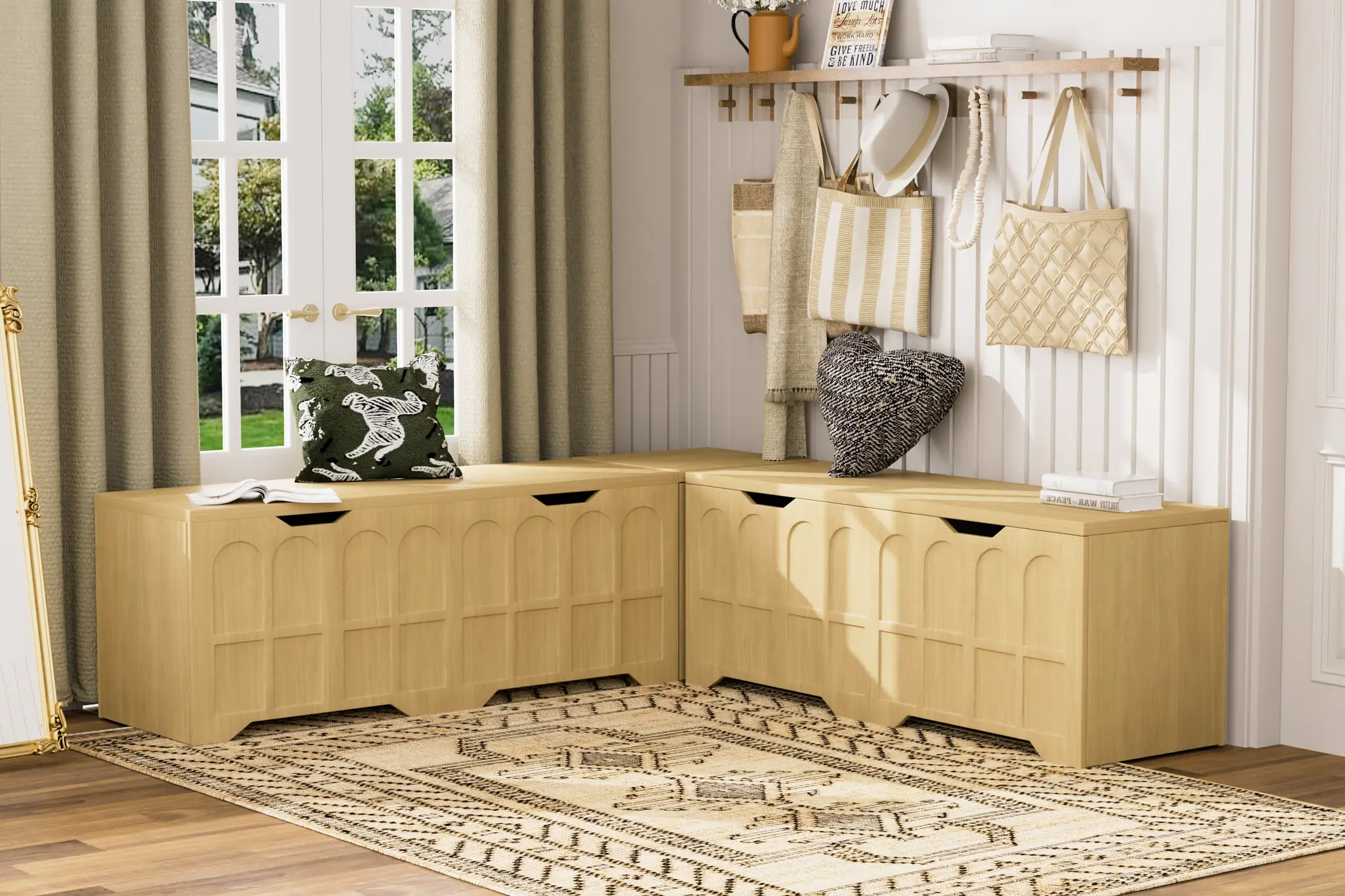3-Piece L-Shaped Multifunctional Storage Bench by HouseOfZazla