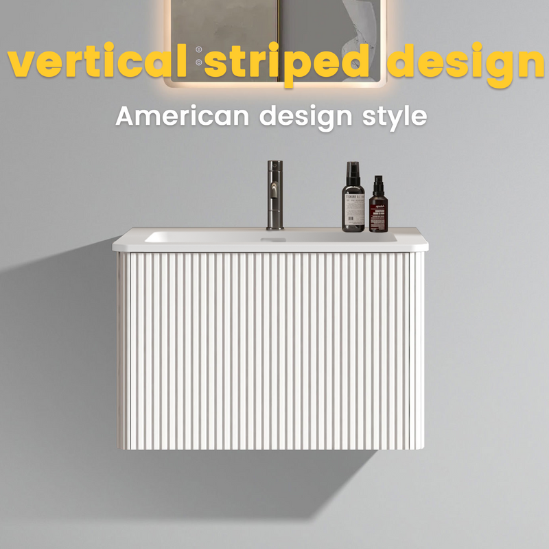 Etna 24" Striped Soft White Bathroom Vanity by HouseOfZazla