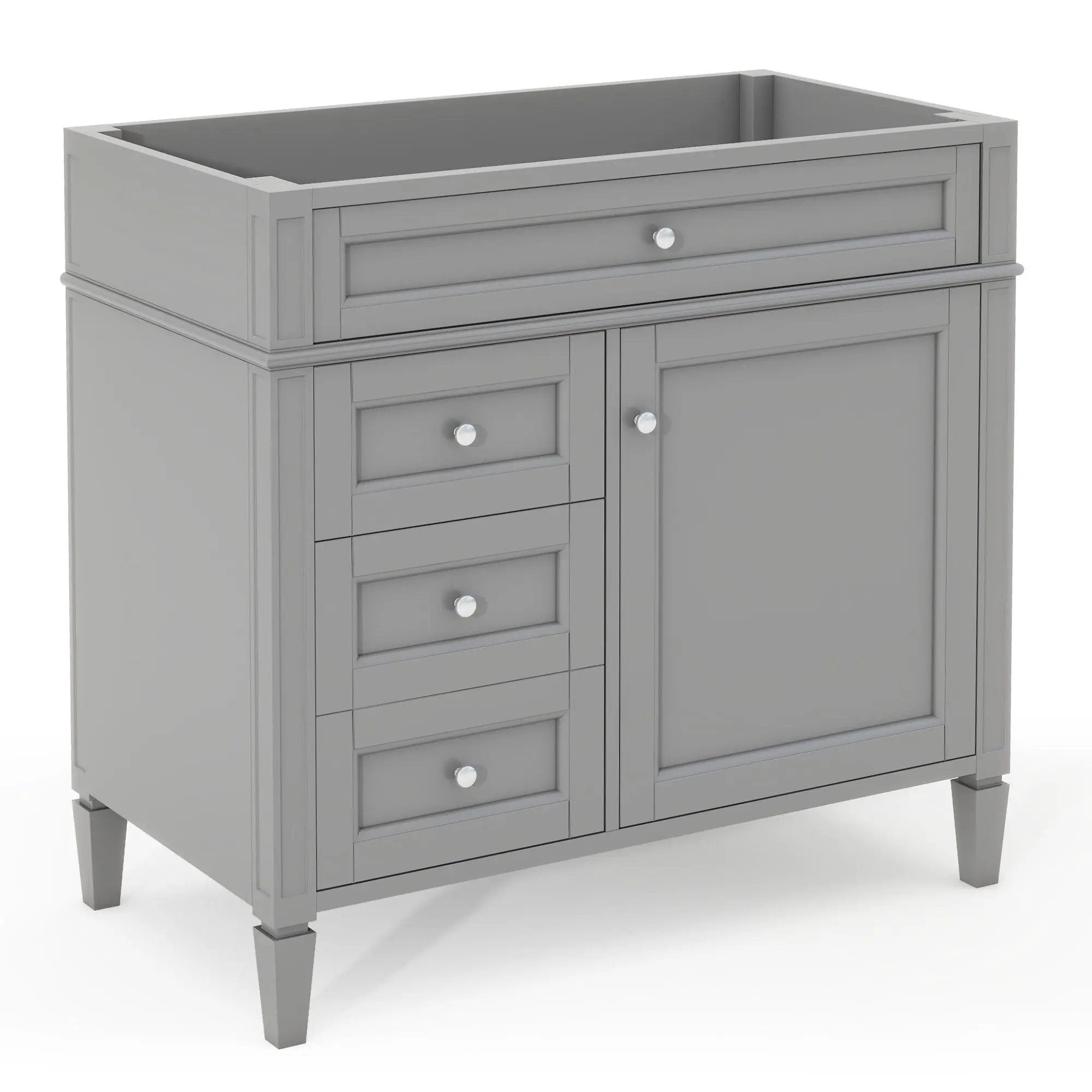 Bathroom Vanity With 2 Drawers And Tip-Out Drawer, Storage Cabinet by HouseOfZazla