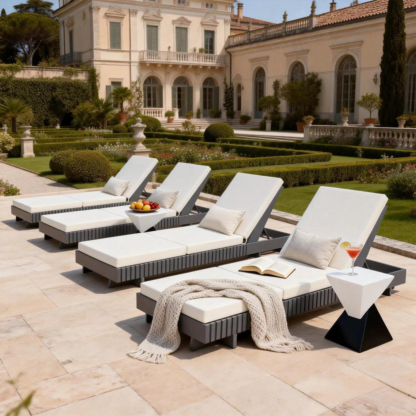 Dark Acacia Wood Chaise Lounge by HouseOfZazla