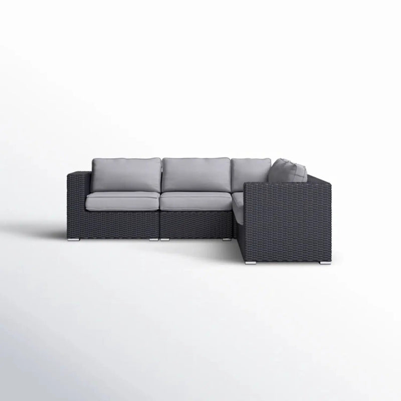 Luxurious Wicker Patio Sectional With Weather Resistant Sunbrella Cushions by HouseOfZazla