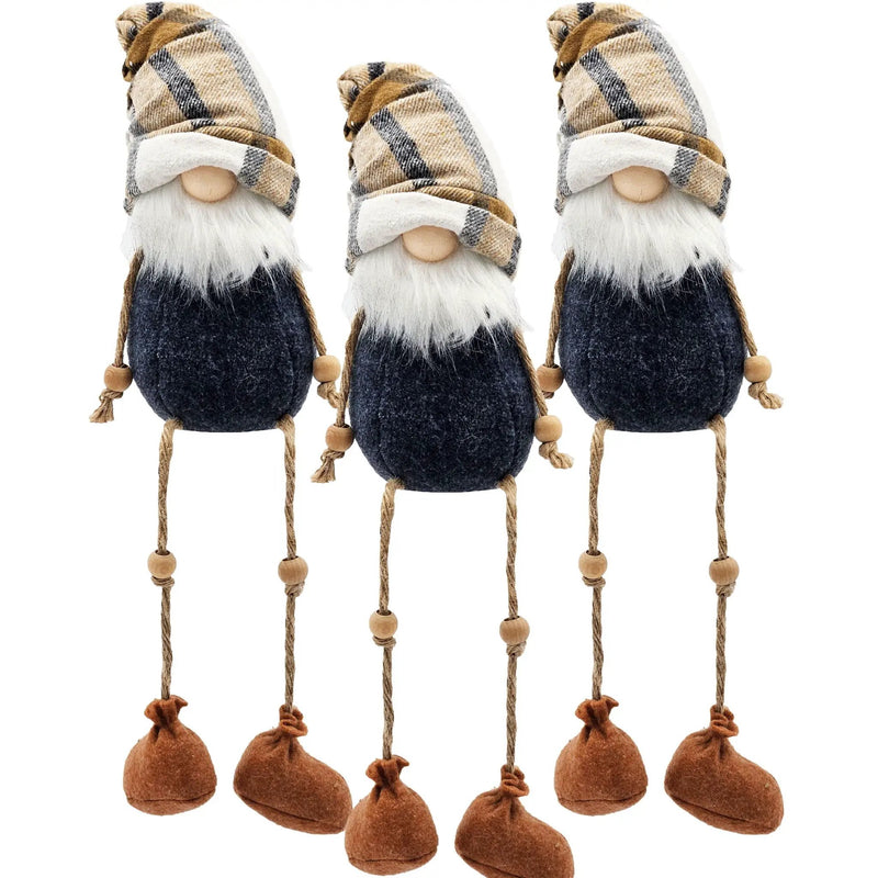 3 Pieces Fall Thanksgiving Gnomes Decorations, Harvest Festival Table Home Ornaments For Holiday Party Gifts - Blue / Brown by Unique Piece Furniture