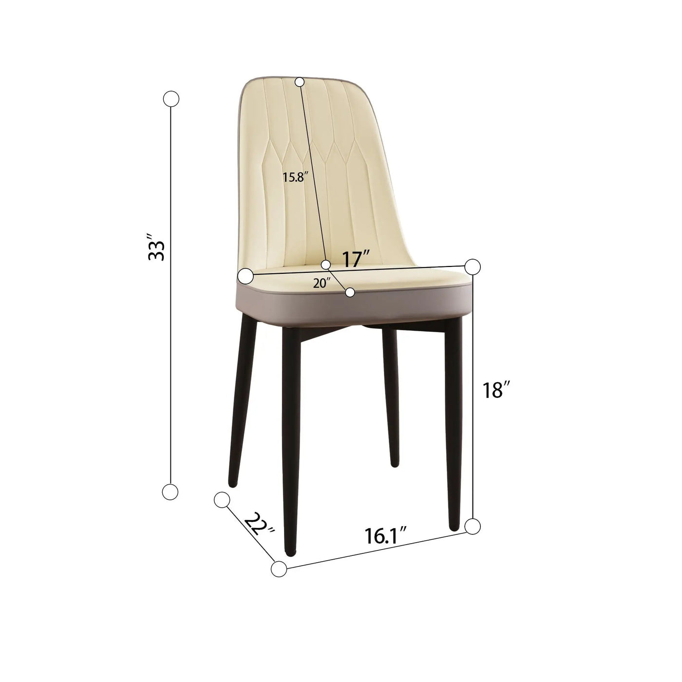 Modern Dining Chair With Cushions And Metal Legs by HouseOfZazla