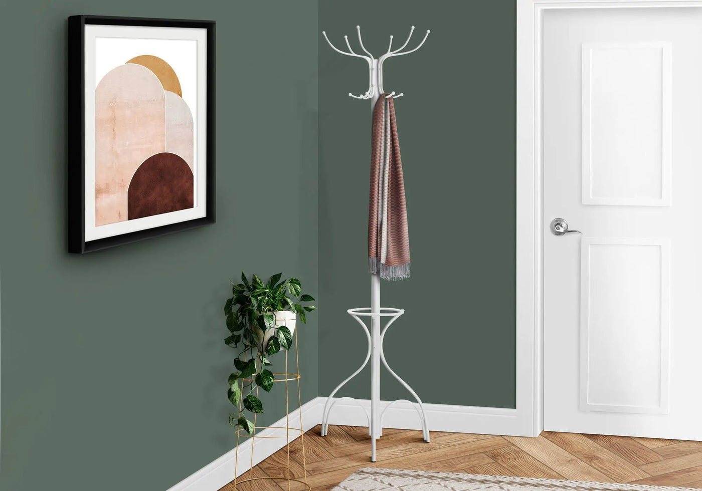Coat Rack Hall Tree with 12 Hooks and Umbrella Holder by HouseOfZazla