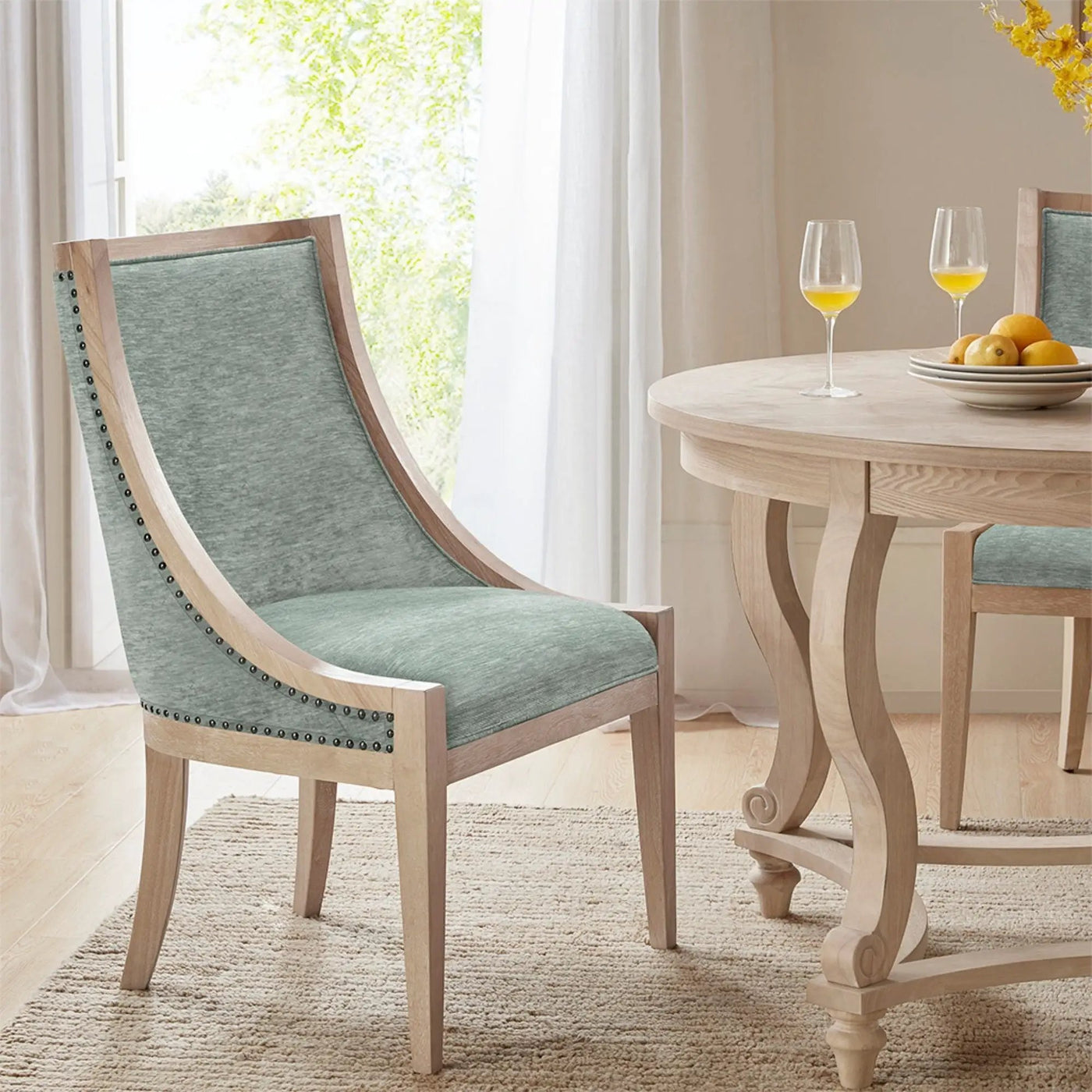 Upholstered Dining Chair With Nailhead Trim by Unique Piece Furniture