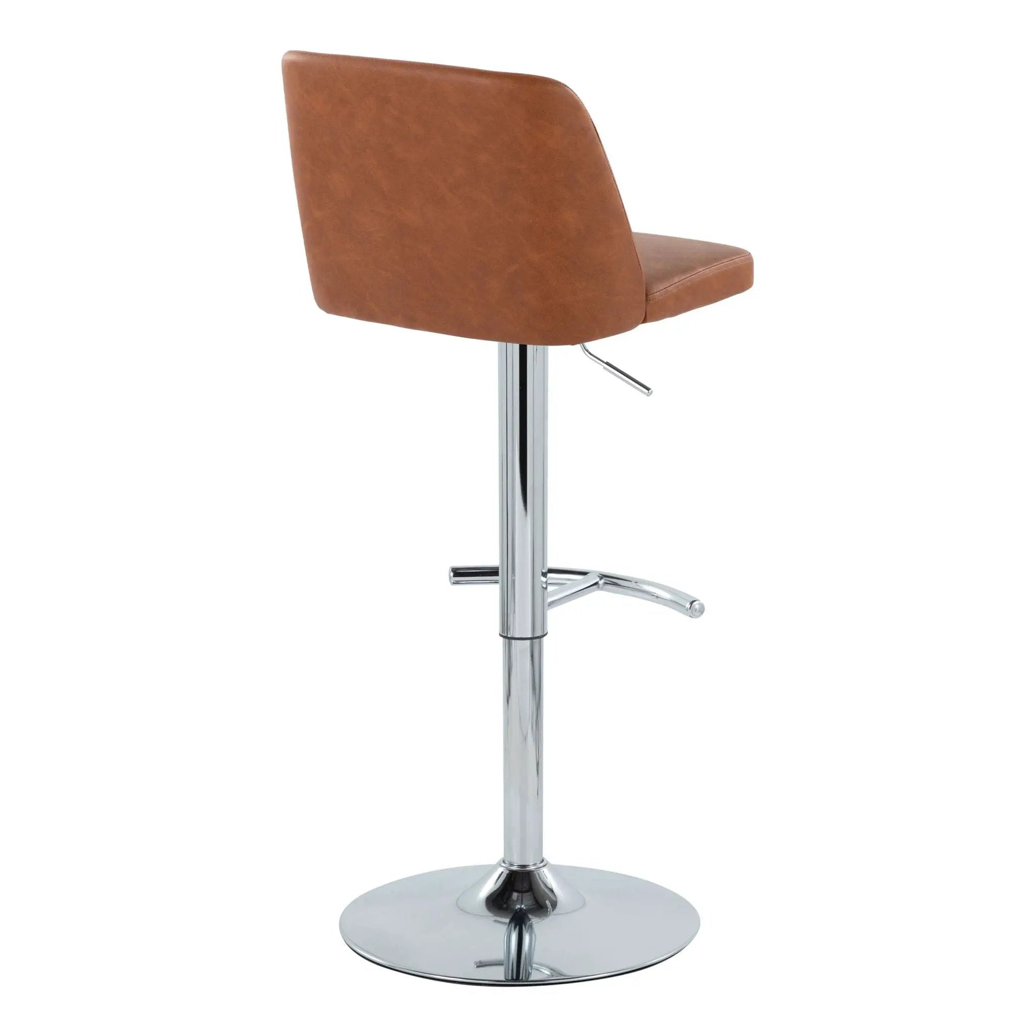 Toriano - Contemporary Adjustable Barstool With Swivel & Rounded T Footrest (Set of 2) by HouseOfZazla