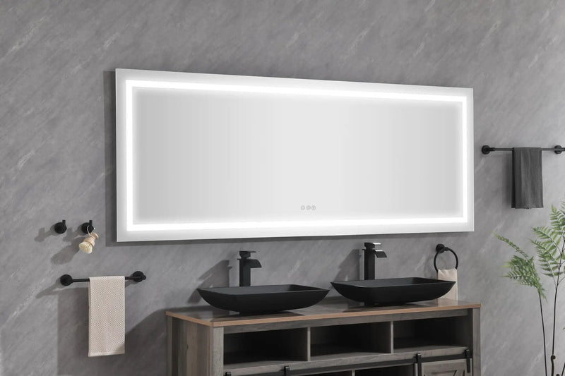 72" LED Bathroom Mirror with Front and Backlight by HouseOfZazla