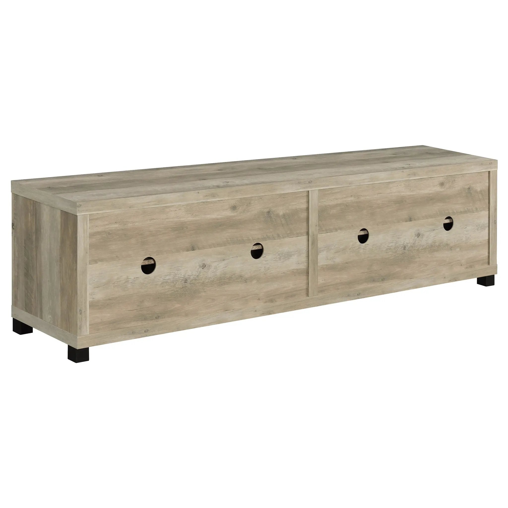 Sachin 4-door Engineered Wood 79-inch TV Stand Distressed Pine by Unique Piece Furniture