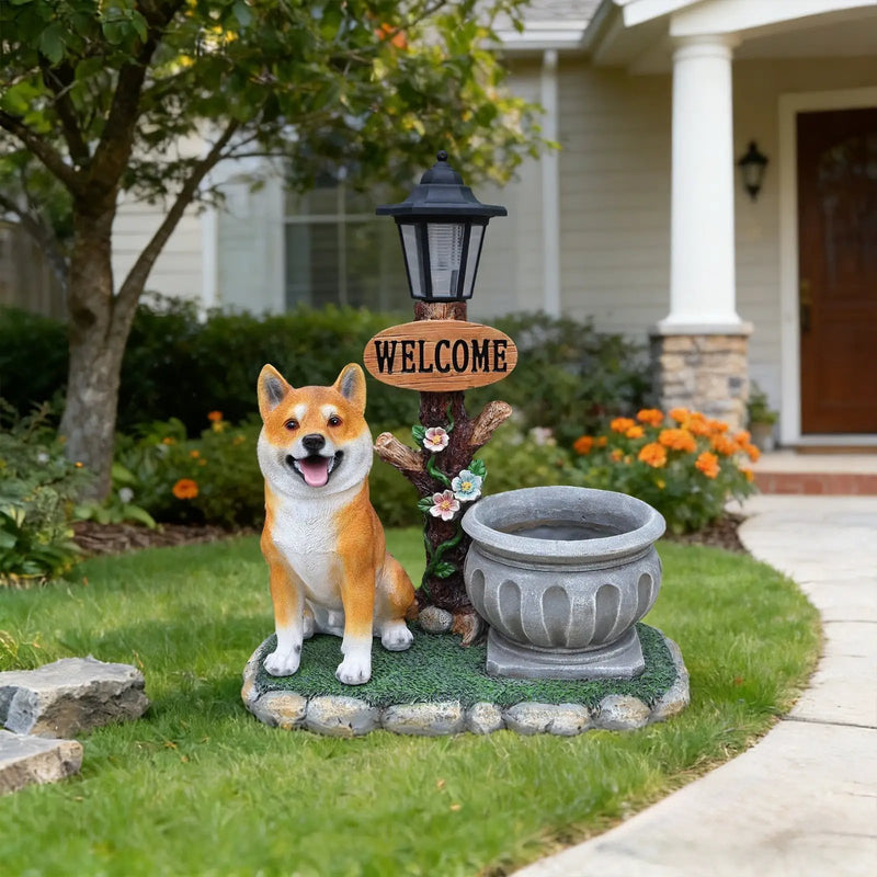 Sitting Akita Dog Planter Garden Decor by HouseOfZazla