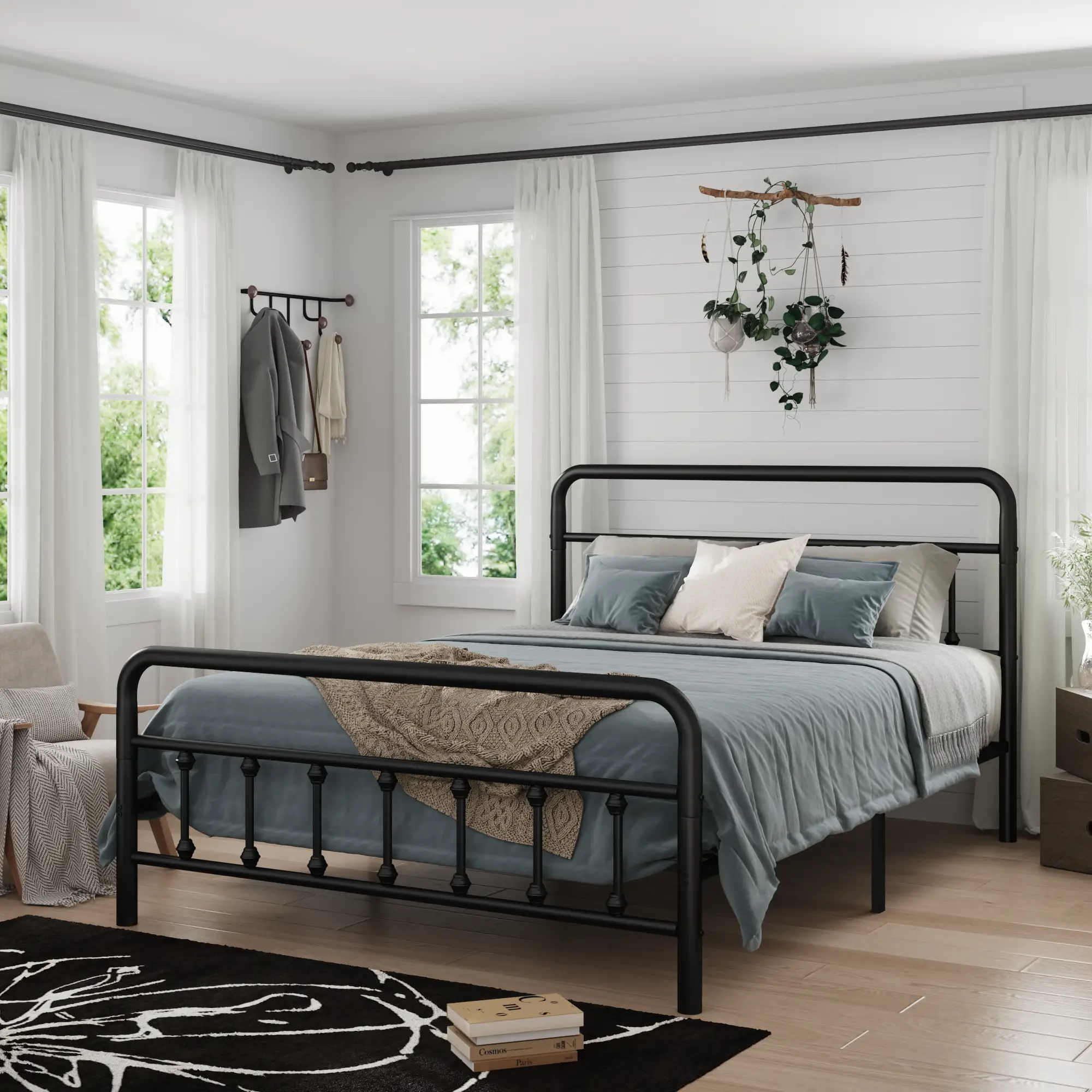 Metal Full Size Bed Frame with Headboard and Under Bed Storage by HouseOfZazla