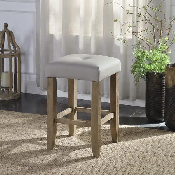 Charnell - Counter Height Stool (Set of 2) - Gray Synthetic Leather & Oak by Unique Piece Furniture