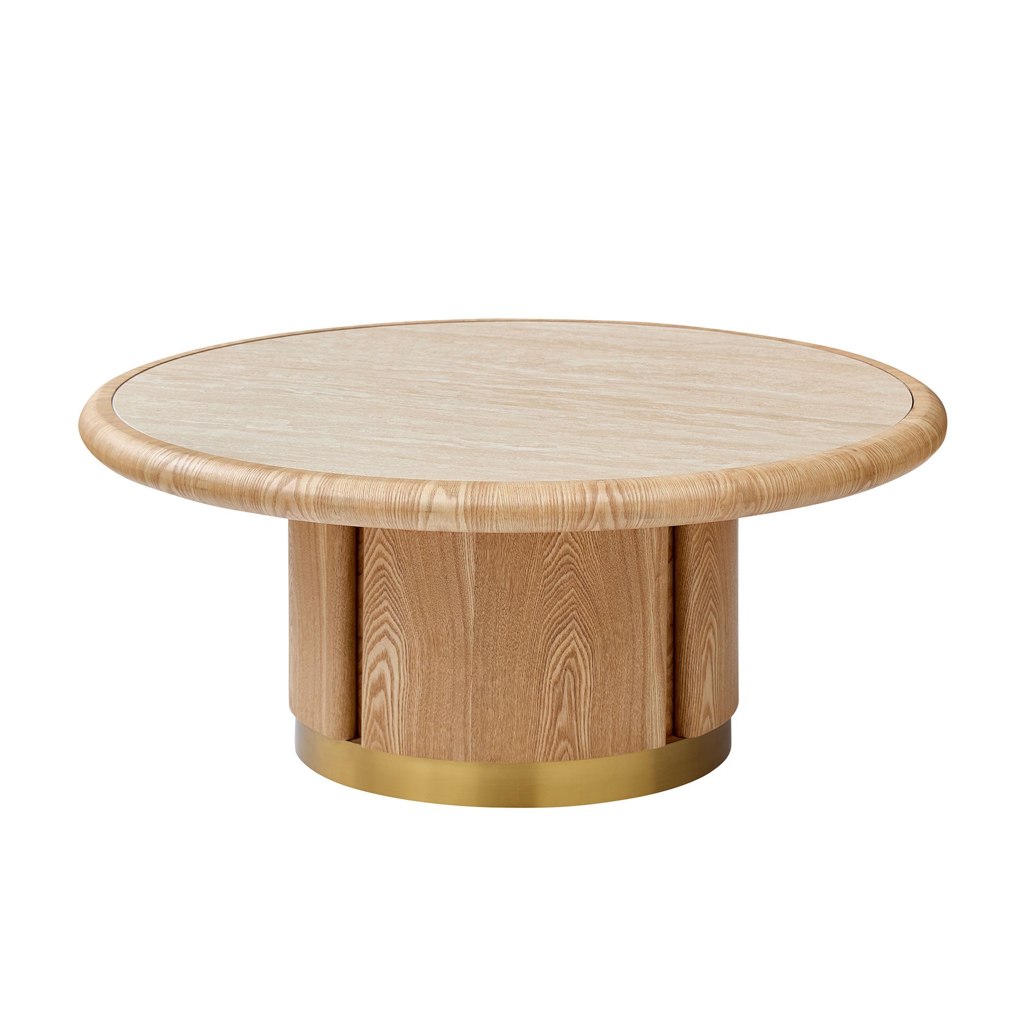 Round Coffee Table with Sturdy MDF Pedestal by HouseOfZazla