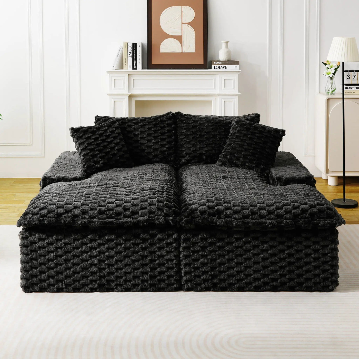 Double Chaise Lounge With Full Compressed Sponge by Unique Piece Furniture