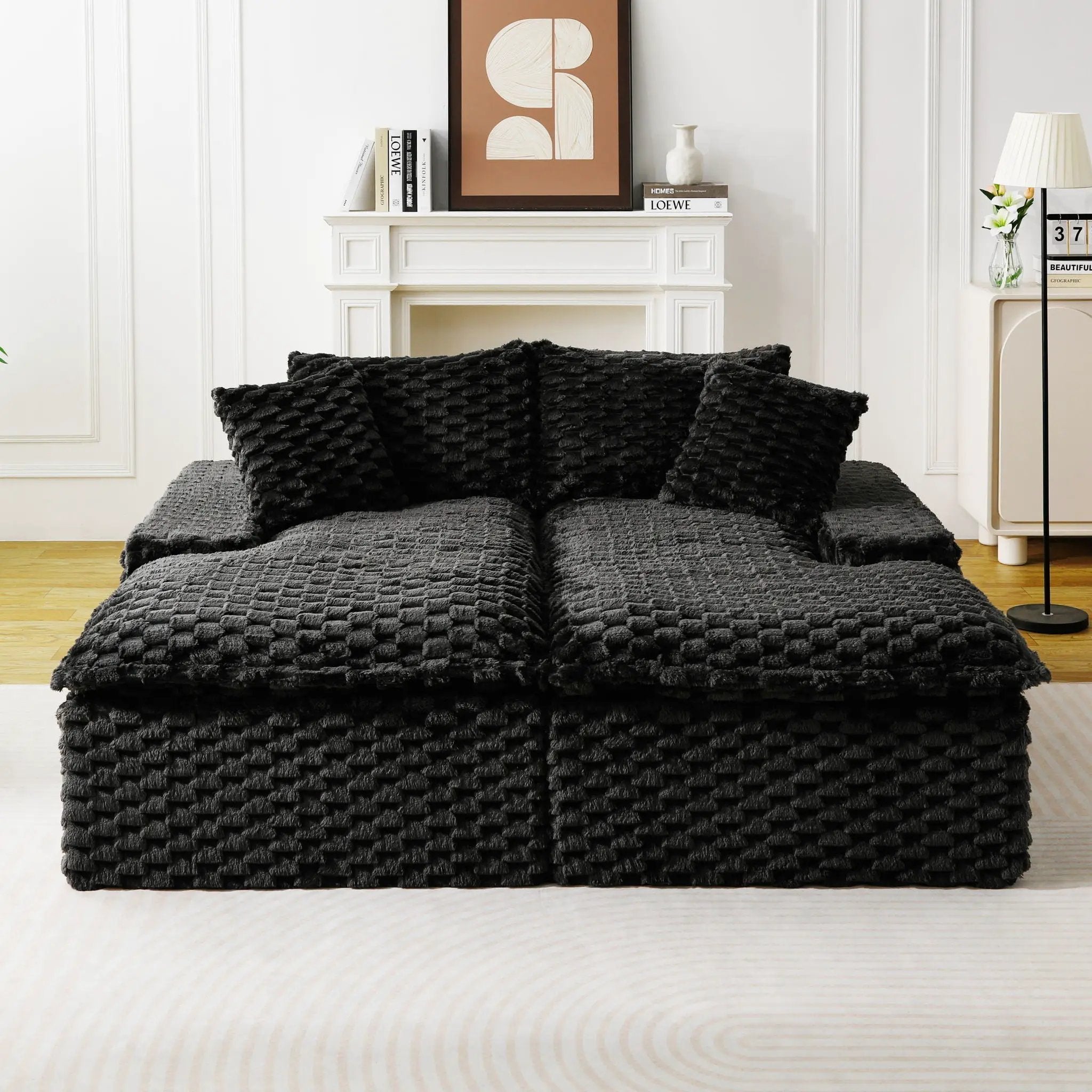 Double Chaise Lounge With Full Compressed Sponge by Unique Piece Furniture