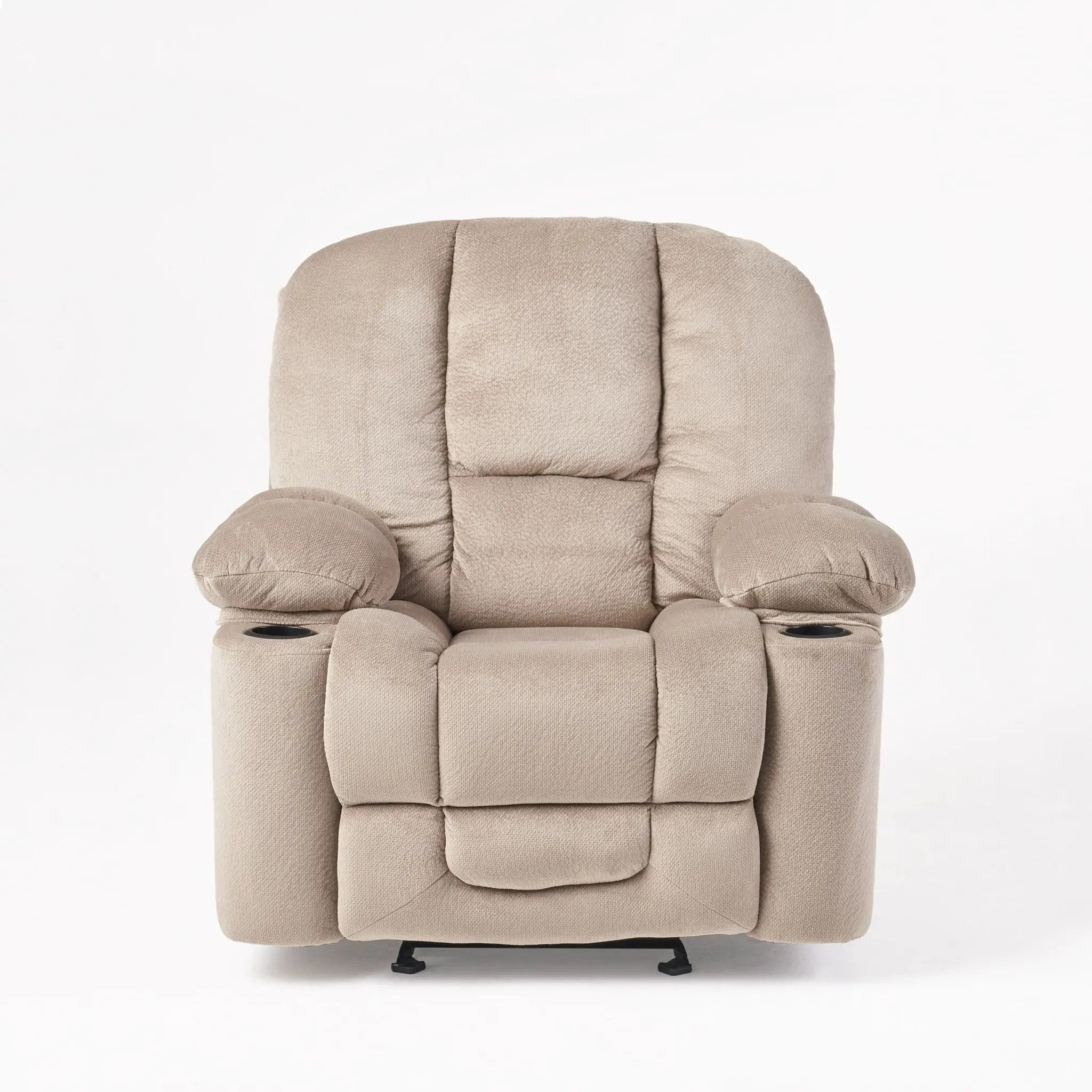 Luxurious Manual Recliner Chair With Skin-Friendly Fabric And Dual Cup Holders by Unique Piece Furniture