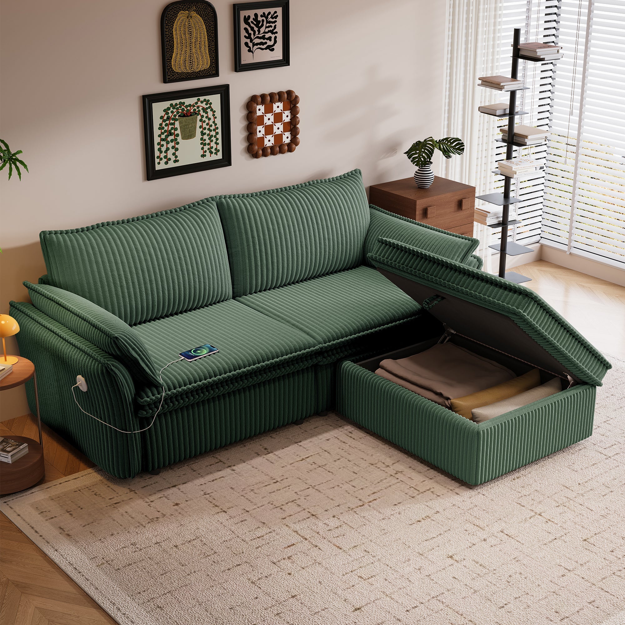 Multi-Functional 85-Inch Convertible Sofa Bed by HouseOfZazla