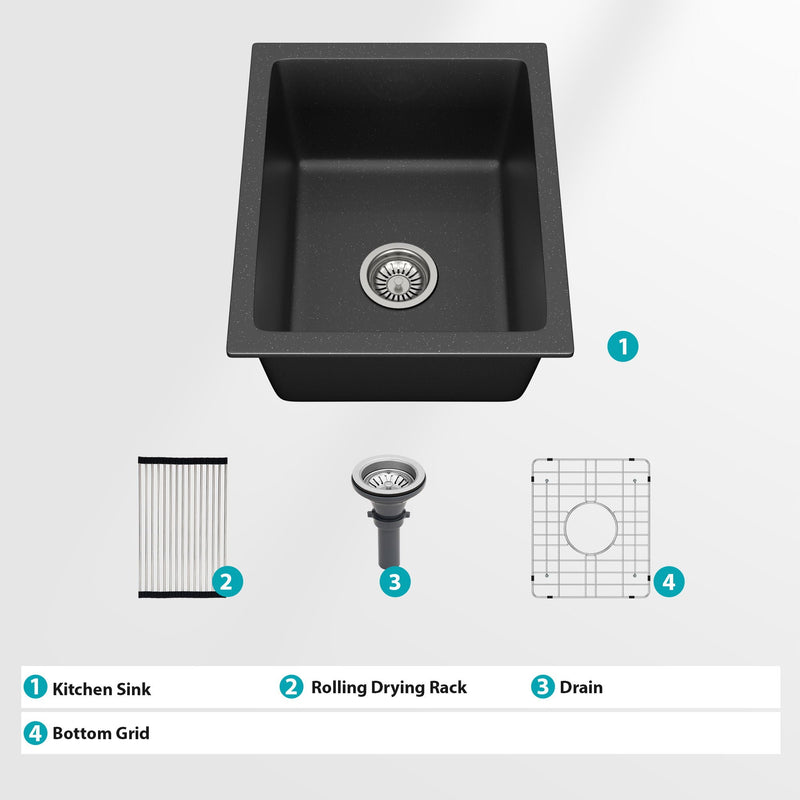 Quartz Composite Undermount Single Bowl Kitchen Sink by HouseOfZazla