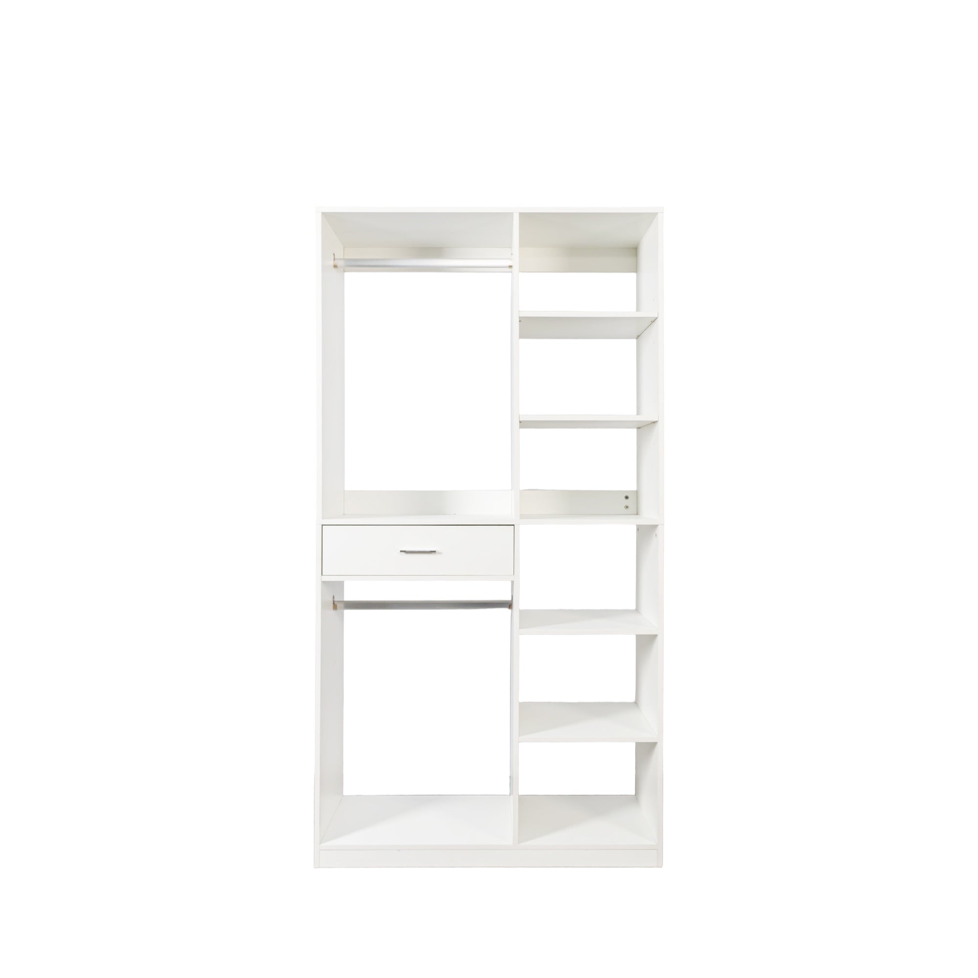 Freestanding Closet System with 6 Open Shelves and 2 Hanging Rods by HouseOfZazla