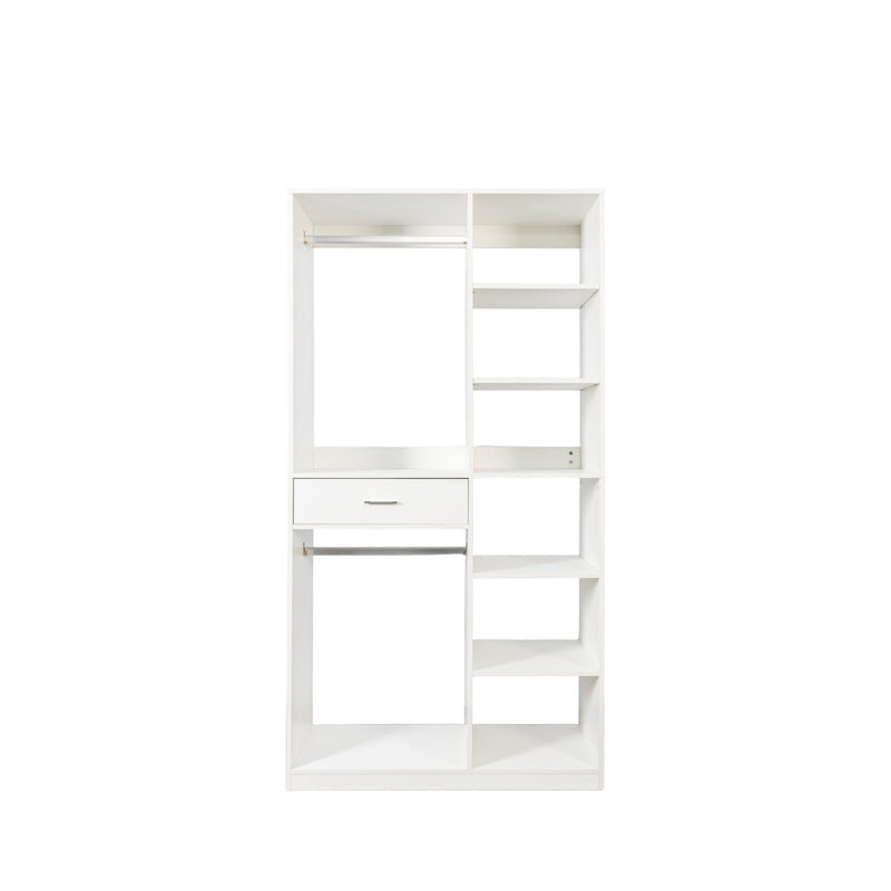 Freestanding Closet System with 6 Open Shelves and 2 Hanging Rods by HouseOfZazla