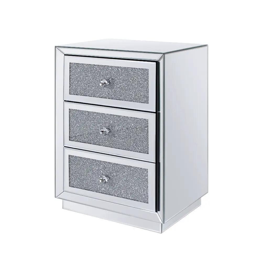 Noralie - 26" Accent Table - Mirrored, Faux Diamonds by Unique Piece Furniture