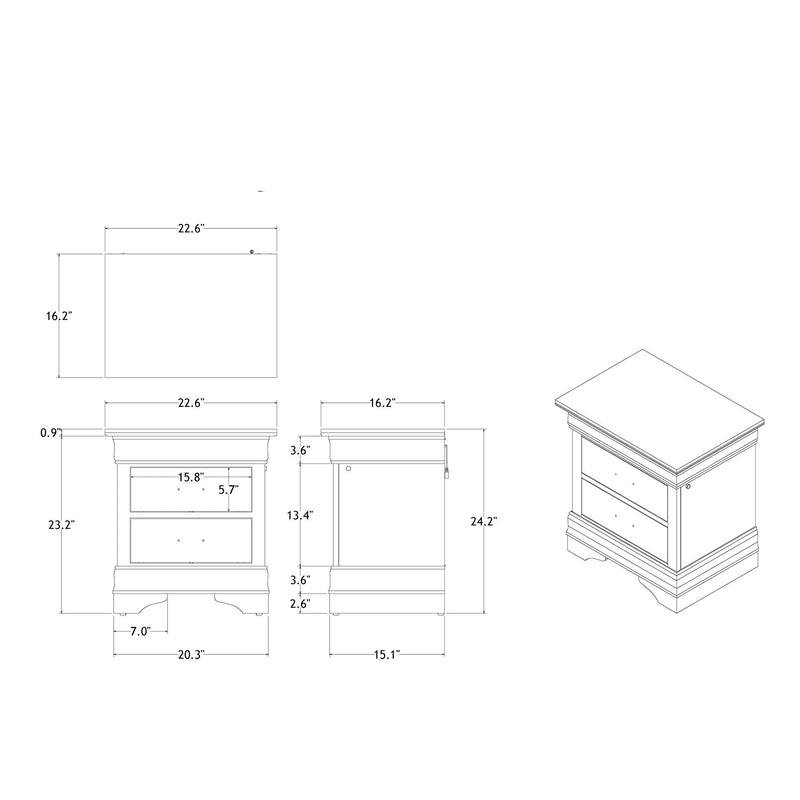 Charlston - Nightstand With LED by HouseOfZazla
