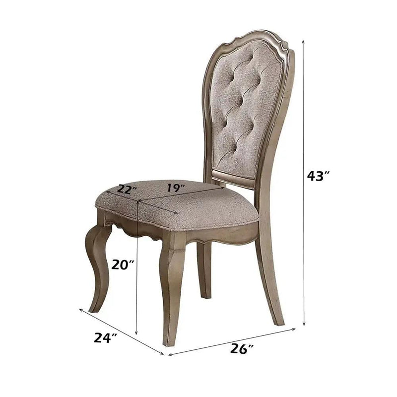 Chelmsford - Side Chair (Set of 2) - Beige Fabric & Antique Taupe by Unique Piece Furniture