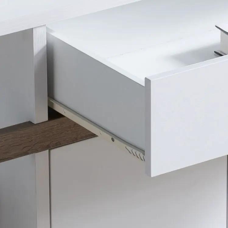 Modernize Kitchen Buffet Organizing Cabinet With 4 Shelves - White / Dark Taupe by Unique Piece Furniture