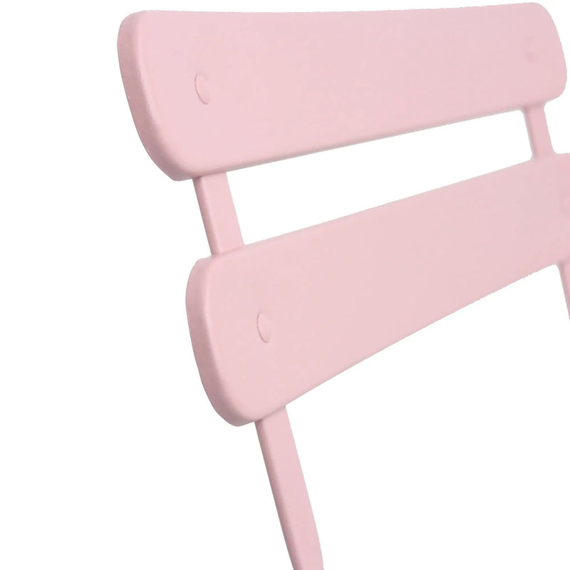 3 Pieces Patio Bistro Balcony Metal Chair Table Set - Pink by HouseOfZazla