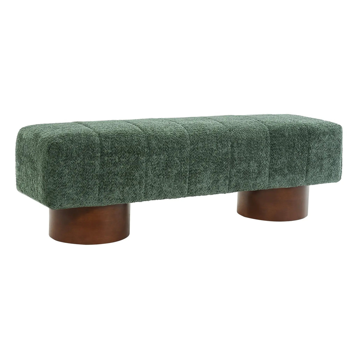 Green Boucle Upholstered Indoor Dining Bench by HouseOfZazla