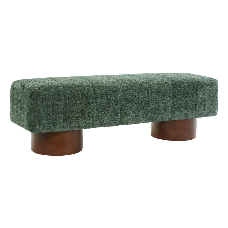 Green Boucle Upholstered Indoor Dining Bench by HouseOfZazla