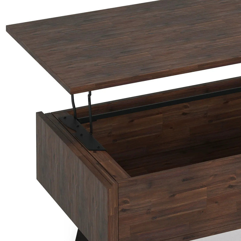 Lowry - Lift Top Coffee Table - Distressed Charcoal Brown by Unique Piece Furniture
