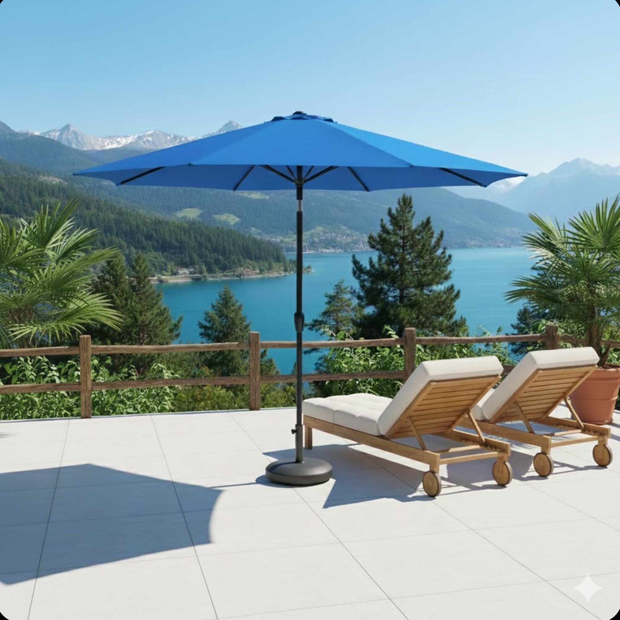 Patio Umbrella With Crank Lift And Tilt, UV-Resistant Canopy by HouseOfZazla
