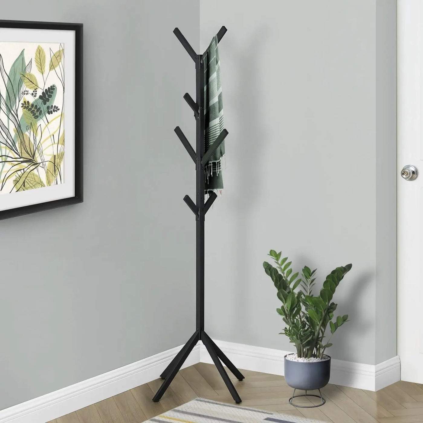 Coat Rack, Hall Tree, Free Standing, 8 Hooks, Entryway, Contemporary & Modern by Unique Piece Furniture