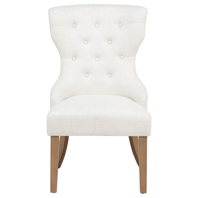 Baney Fabric Upholstered Dining Side Chair Beige and Rustic Honey by Unique Piece Furniture