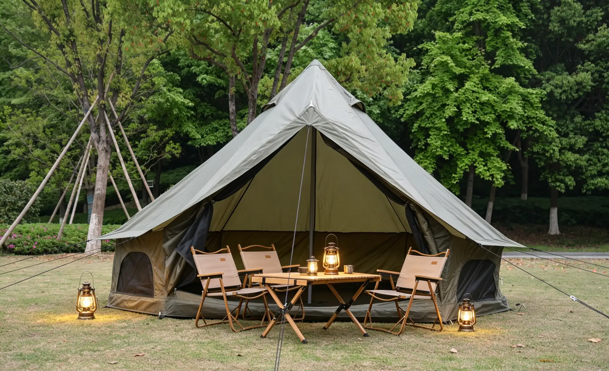Oxford Bell Tent for Family Camping - Spacious 13.1ft Yurt with Stove Jack by HouseOfZazla