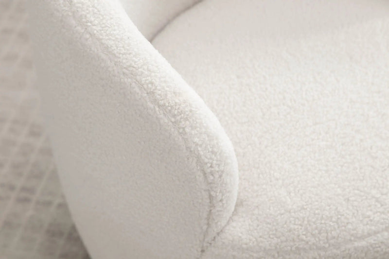 Teddy Fabric Swivel Accent Armchair Barrel Chair With Powder Coating Metal Ring by Unique Piece Furniture