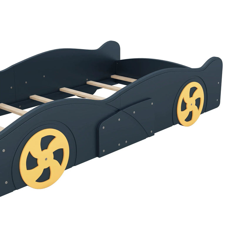 Race Car Shaped Platform Bed With Wheels And Storage by Unique Piece Furniture